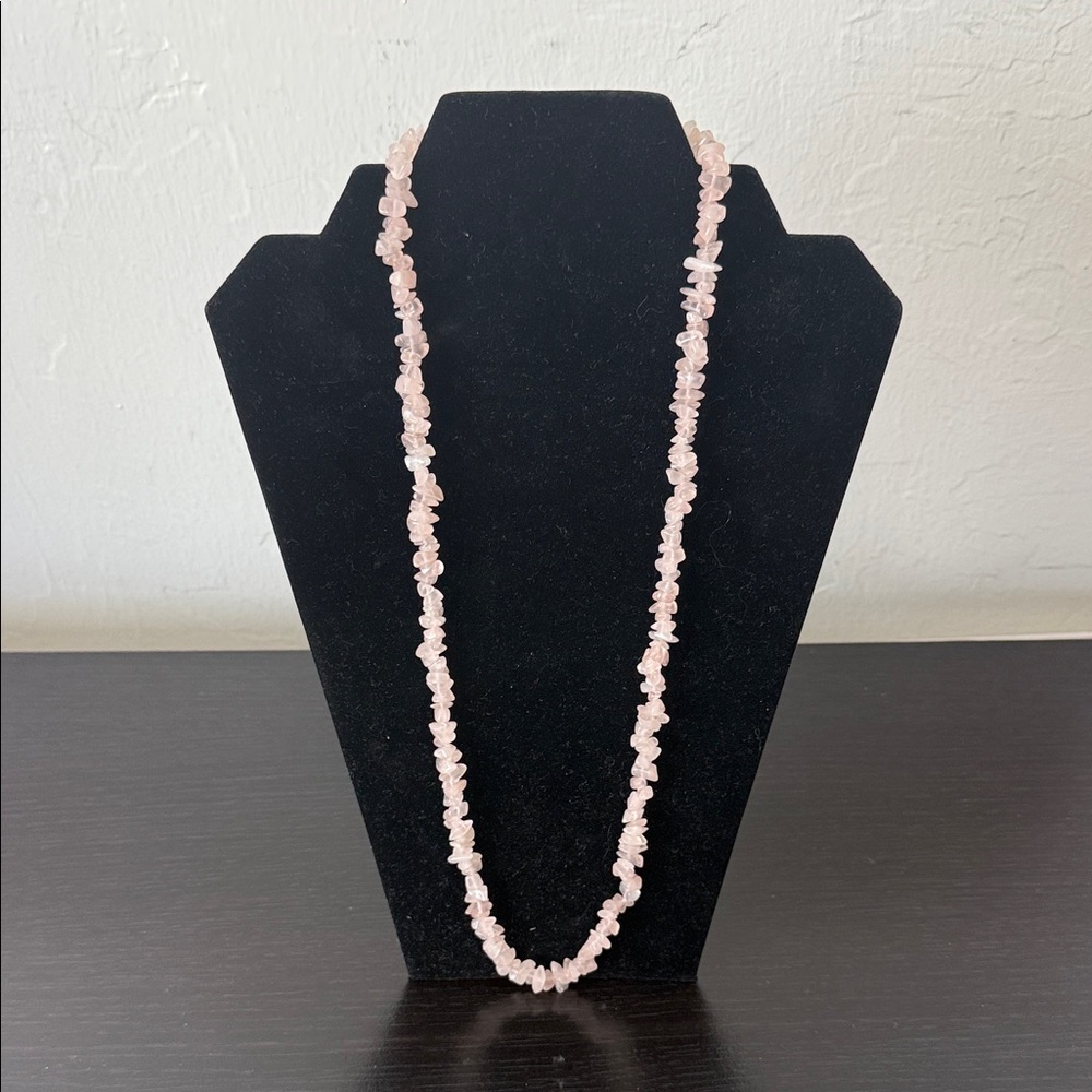 Elegant Pink Rose Quartz Necklace